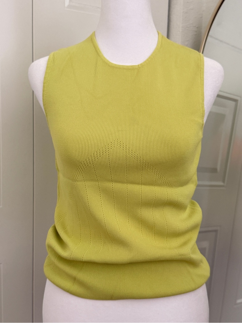 Venini Lime Green Ribbed Sleeveless Knit Tank